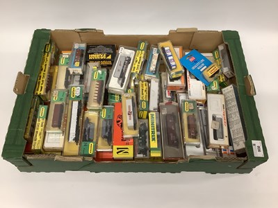 Lot 908 - Approximately Sixty 'N' Gauge/2mm Cased/Boxed...