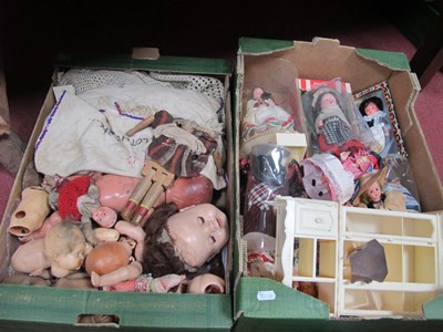 Lot 1114 - Dolls Heads and Parts, together with a box of...