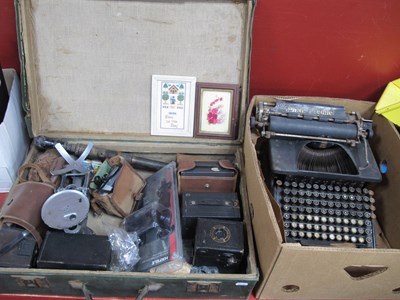 Lot 1007 - Box Cameras scales, typewriter. 2 Boxes