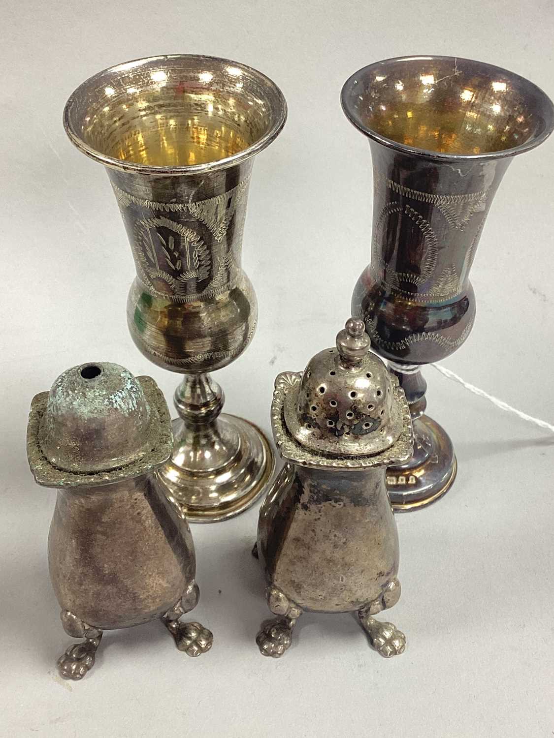 Lot 20 - A Pair of Hallmarked Silver Kiddush Cups,...