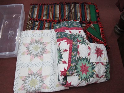 Lot 1379 - Two Durham Style Patchwork Quilts,...