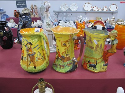 Lot 1292 - Arthur Wood Art Deco Jugs, Treasure Island,...