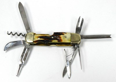 Lot 1369 - Stan Shaw (Sheffield); Eight Piece Penknife,...