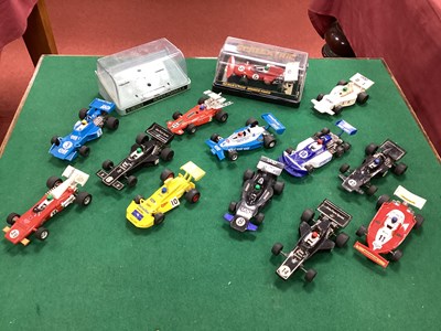 Lot 670 - Thirteen Scalextric 1:32 Scale Slot Formula...