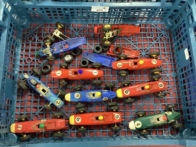 Lot 674 - Eight Tri-ang Scalextric 1:32 Scale Slot...