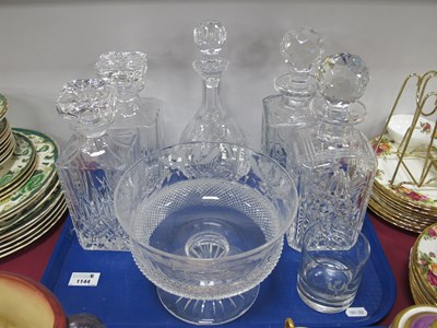 Lot 1144 - Cut Glass Pair of Decanters, pair of moulded...