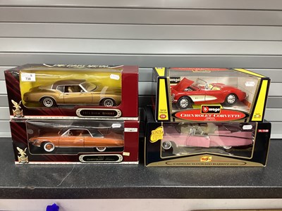 Lot 738 - Four 1:18 Scale Diecast Model Cars by Yatming,...