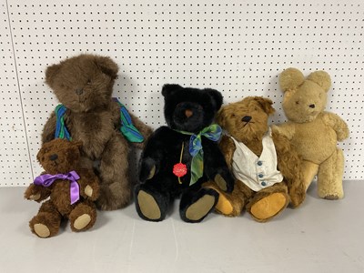 Lot 331 - Five Teddy Bears. To Include A Woodseats Bears...