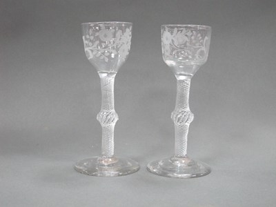 Lot 1012 - A Pair of XVIII Century Drinking Glasses, the...