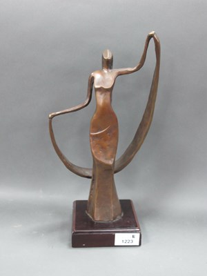 Lot 1223 - A Mid XX Century Bronze Figure of a Lady,...