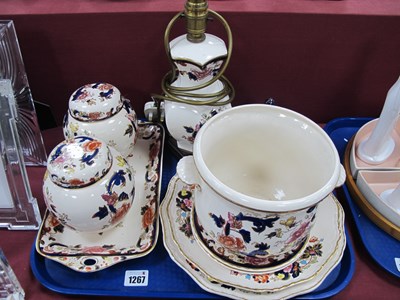 Lot 1267 - Two Mason's 'Mandalay' Ginger Jars, tray, four...