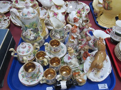 Lot 1178 - Capodimonte coffee Set, Alfretto figures...