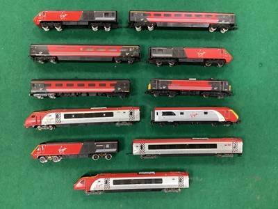 Lot 564 - Three N gauge trains in Virgin livery: a...