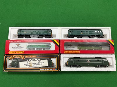 Lot 509 - Four 00 gauge BR green diesels: two Mainline...