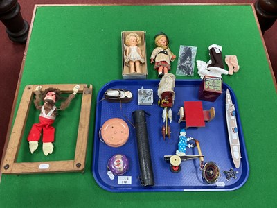 Lot 312 - A Mid XX Century Wind-Up Toy Monkey Gymnast in...