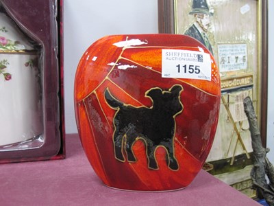 Lot 1155 - Anita Harris Sunburst 'Deco Dog' Purse Vase,...