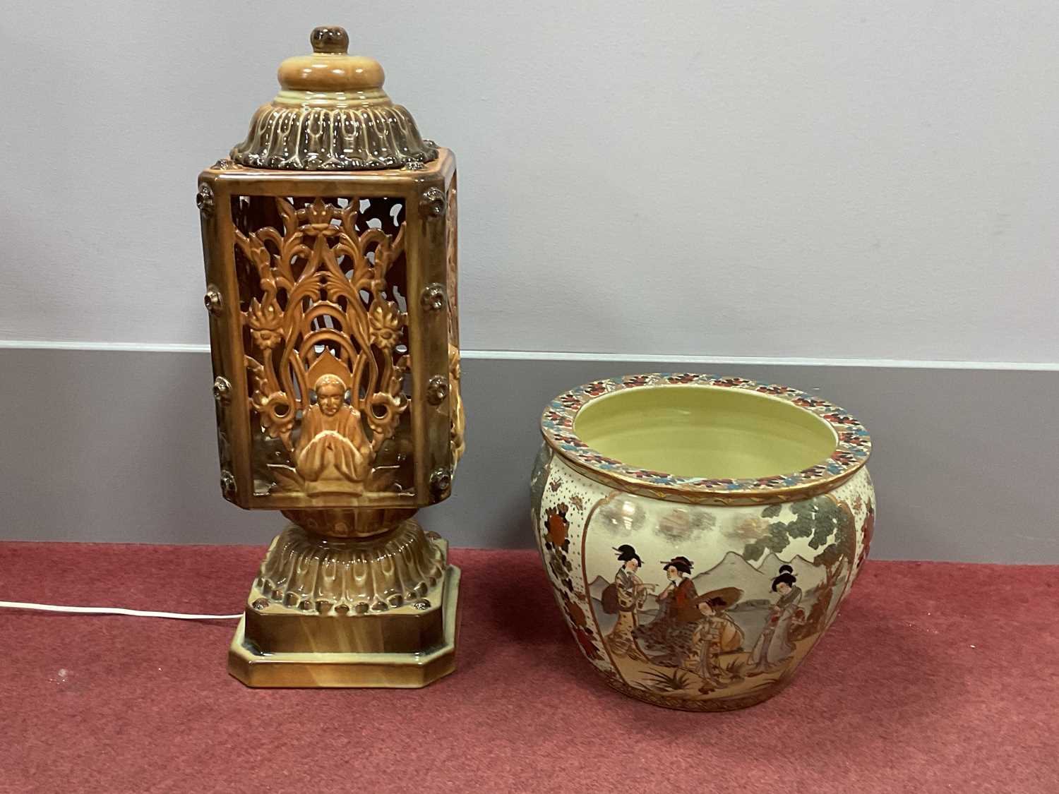 Lot 1447 - Oriental Late XX Century Pottery Jardinere...