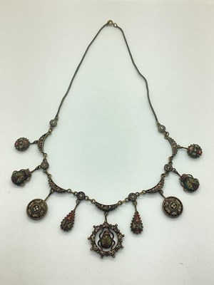 Lot 172 - A Highly Decorative Micromosaic Panel Necklace,...