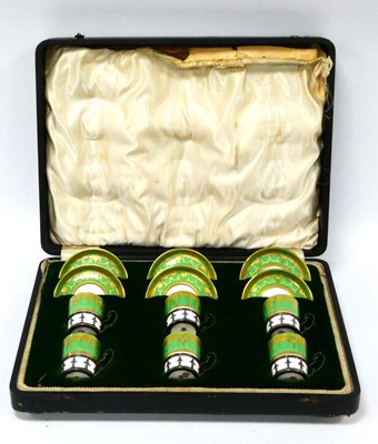 Lot 1047 - A Mintons Porcelain Cased Set of Six Coffee...