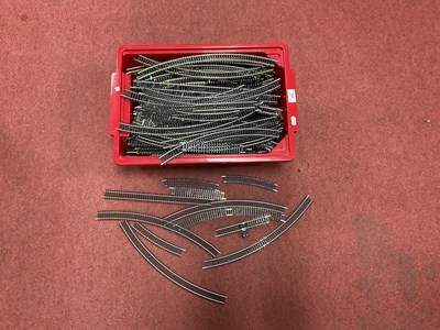 Lot 379 - A tub of 00 gauge sectional nickel-silver...