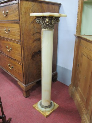 Lot 1586 - A Late XX Century Onyx Pedestal Column, the...