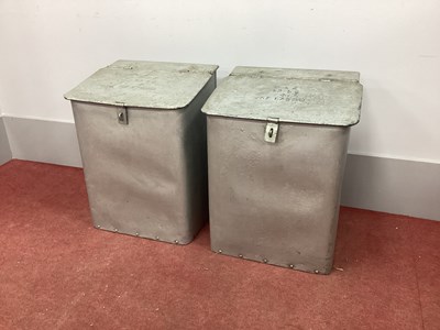 Lot 1554 - Two Galvanised Military Flour Bins, stamped "R...