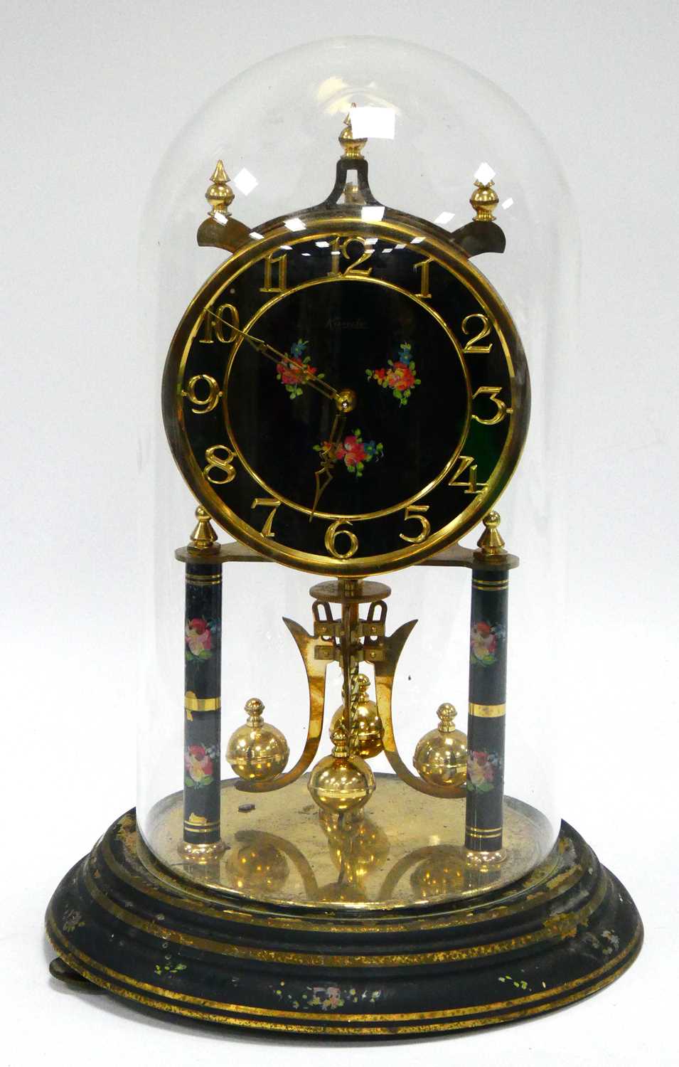Lot 1421 - Kundo Anniversary Clock Under Glass Dome.