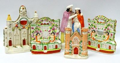 Lot 1022 - A Staffordshire Pottery Flatback, modelled as...