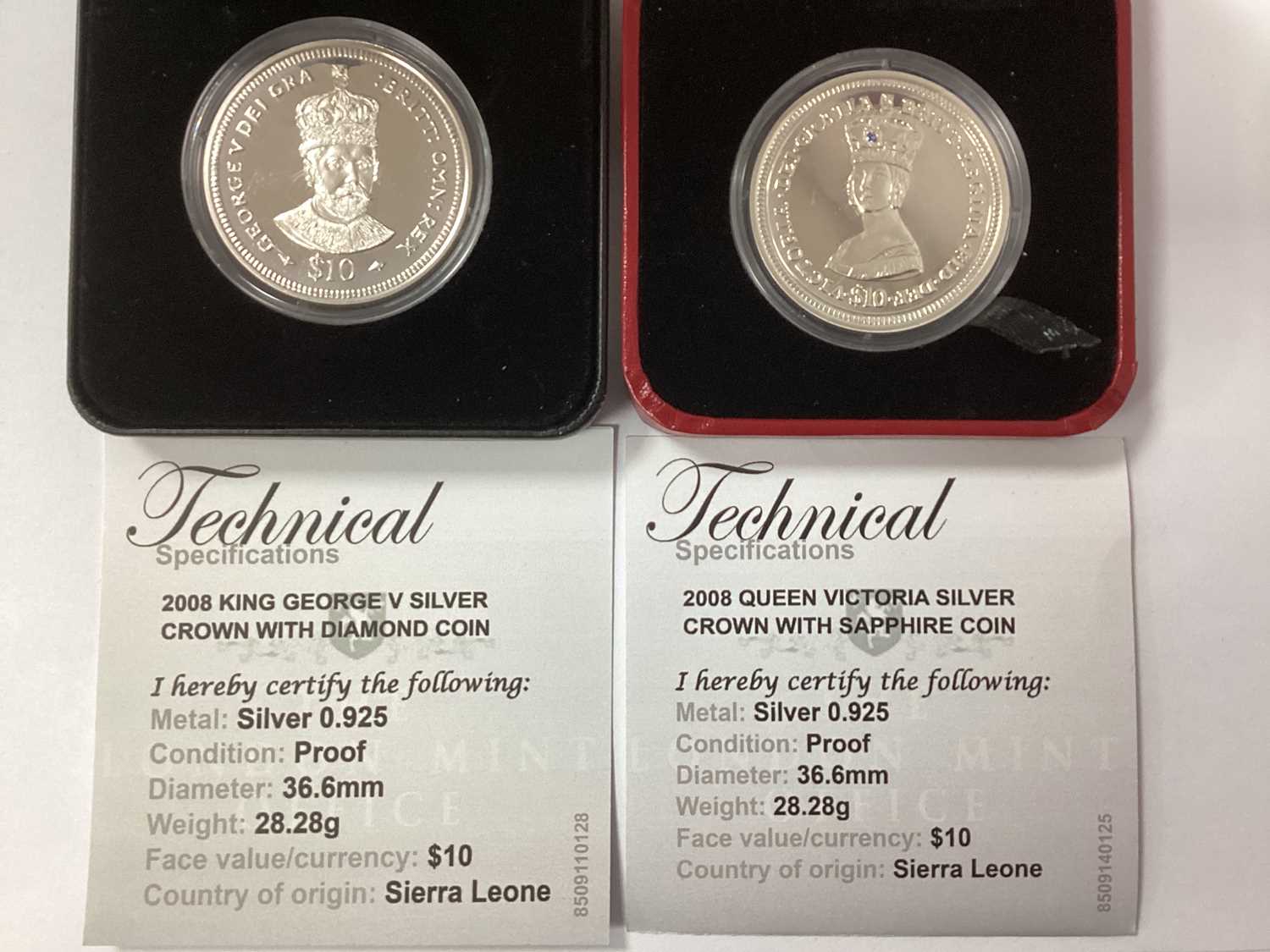 Lot 612 - Two London Mint 2008 Silver Proof Crowns,...