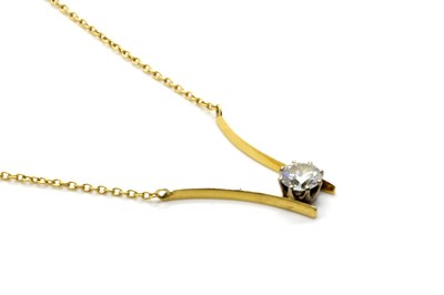 Lot 177 - An 18ct Gold Single Stone Diamond Necklace,...