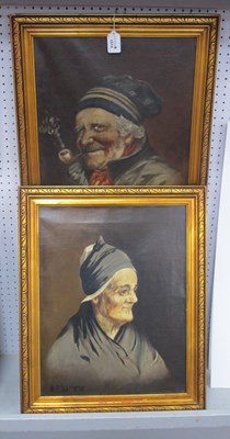 Lot 1514 - H. Buzzelmann, pair of portrait studies,...