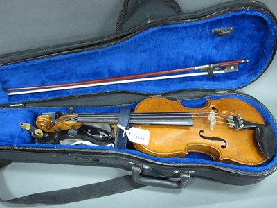 Lot 1240 - An Early XX Century Violin, with two-piece...