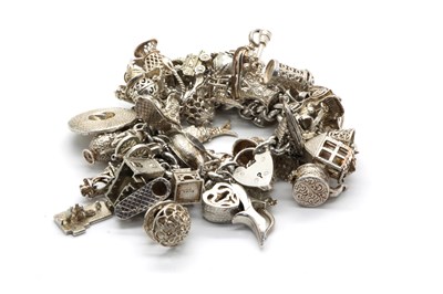 Lot 215 - A Hallmarked Silver Chunky Curb Link Charm...