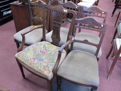 Lot 1629 - Set of Four Walnut Dining Chairs, with...