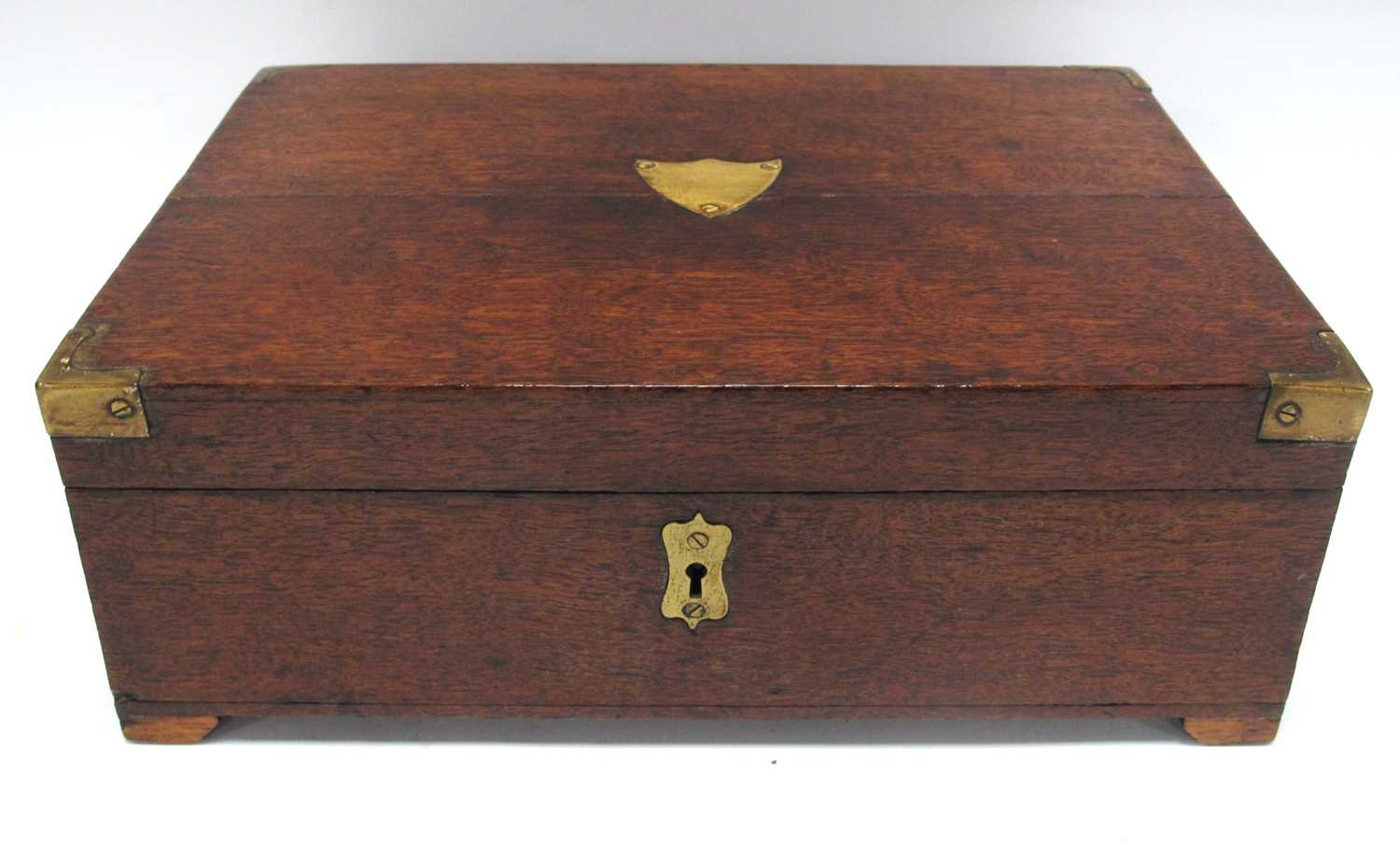 Lot 1322 - XIX Century Oak stationery Box, with brass...