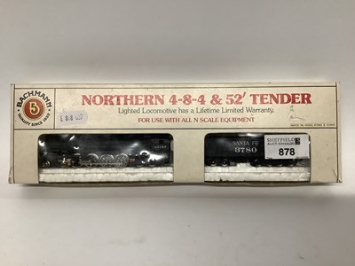 Lot 878 - A boxed Bachmann N Gauge Santa Fe "Northern" 4-...
