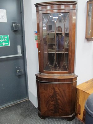 Lot 1588 - XX Century Mahogany Double Corner Cupboard,...