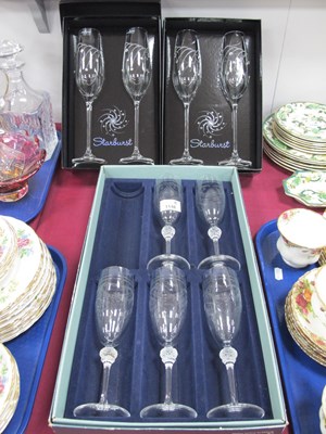 Lot 1148 - Two Pairs of Dartington Crystal Starburst...