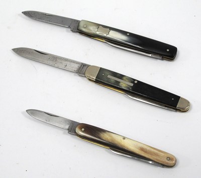 Lot 1293 - Two Blade Folding Pocket Knives, brass lined...