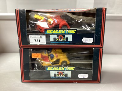 Lot 731 - Two Scalextric Slot Racing Motorbikes and...