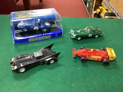 Lot 638 - Four 1:32 Scale Slot Cars by Scalextric, SCX...