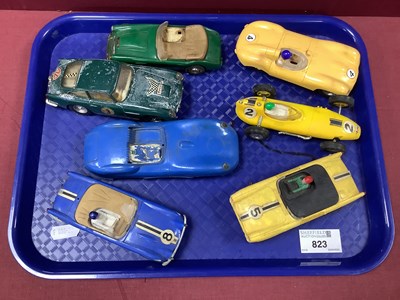 Lot 823 - Seven Circa 1960's Scalextric / Triang...