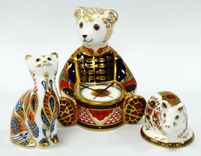 Lot 1060 - Three Royal Crown Derby Porcelain Paperweights...