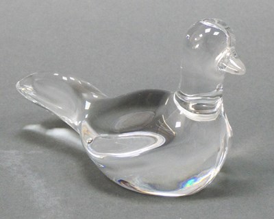 Lot 1002 - A Baccarat Clear Glass Model of a Dove, acid...