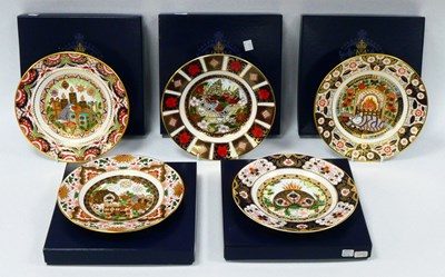 Lot 1044 - Five Royal Crown Derby Porcelain Limited...