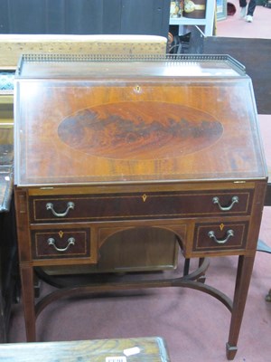 Lot 1658 - Edwardian Mahogany Inlaid Writing Desk, with a...