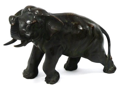Lot 1256 - A Late XIX Century Bronze Model of an Elephant,...