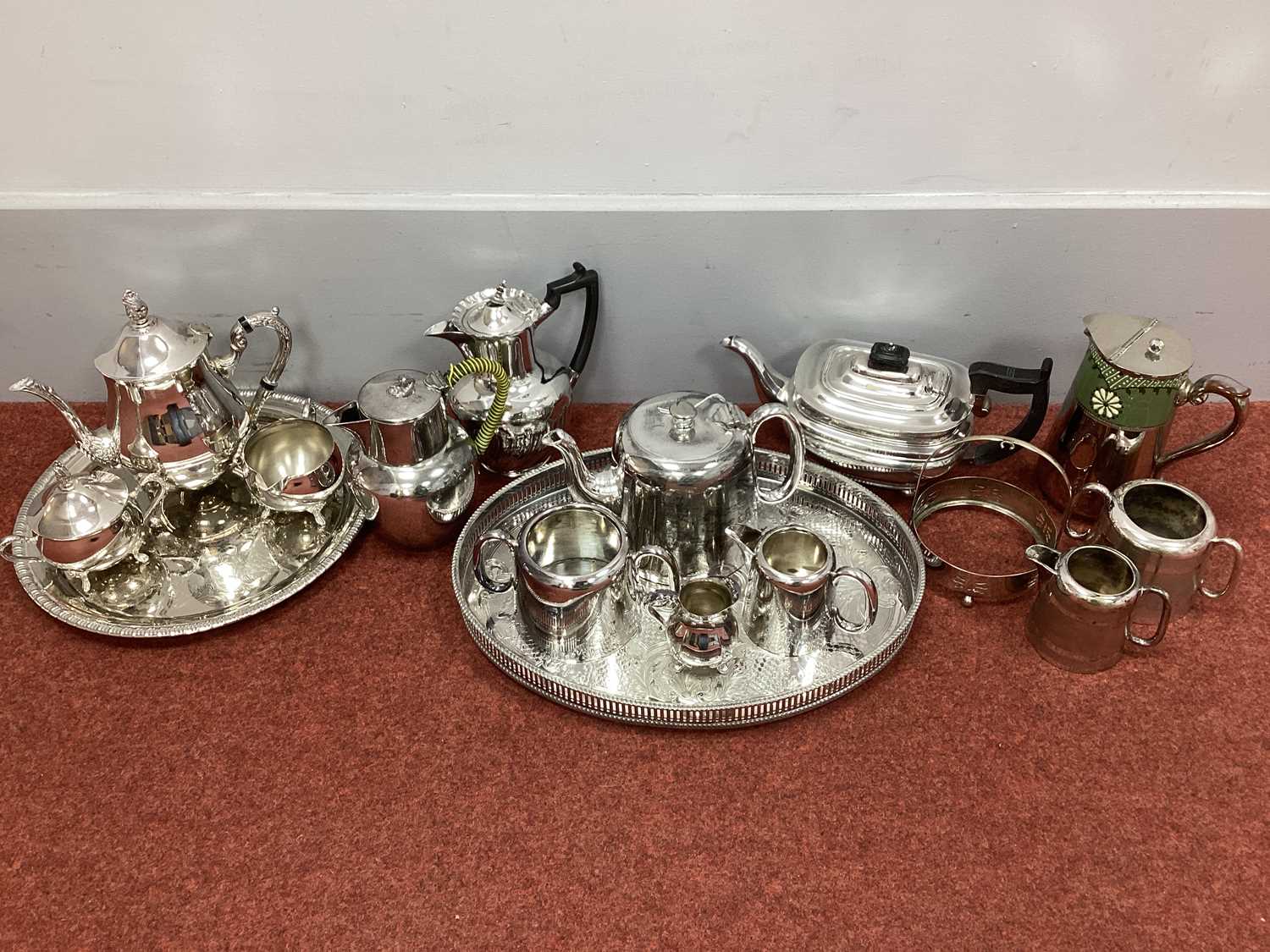 Lot 20 - Assorted Plated Tea Wares, including hotel...