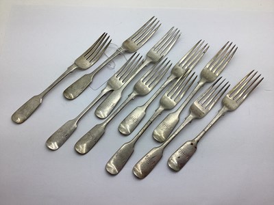 Lot 81 - A Matched Set of Ten Hallmarked Silver Fiddle...