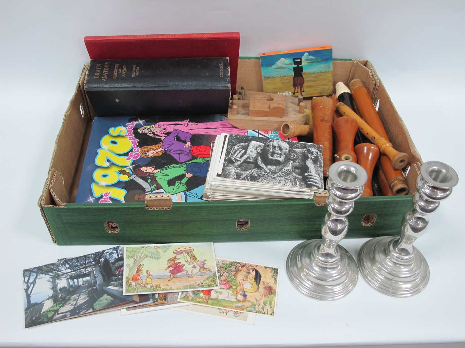 Lot 1014 - Postcards, books, 1970s scrapbook,...